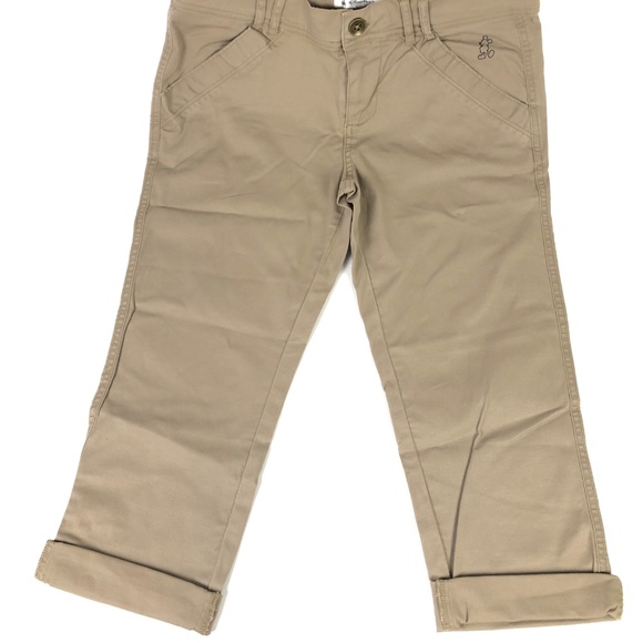 Disney Mickey Mouse Embroidered Capri Khaki Pants - Picture 3 of 8